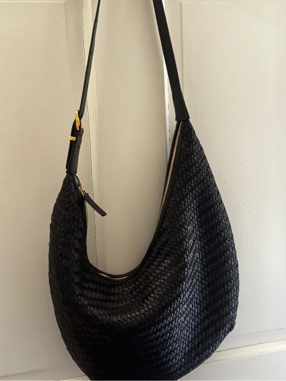 Madewell Leather woven Essentials Bag in Dark Brown